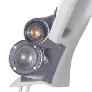 A-Pillar Custom Speaker Pods for the 2015-2020 Ford F-150 F-250F-350 to hold 3.5 in and 2.0 in  speakers for car audio installation upgrade