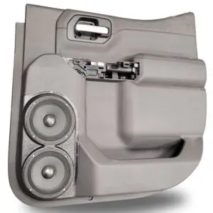 Rear Door Custom Speaker Pods for the 2019-2023 Chevrolet Silverado GMC Sierra to hold Dual 6.5 in speakers for car audio installation upgrade