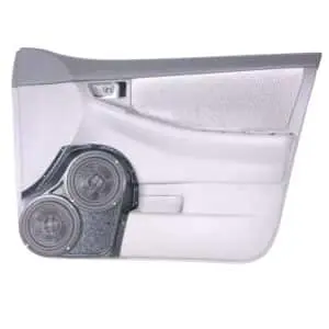 Front Door Custom Speaker Pods for the 2004-2008 Toyota Corolla to hold Dual 6.5 in  speakers for car audio installation upgrade
