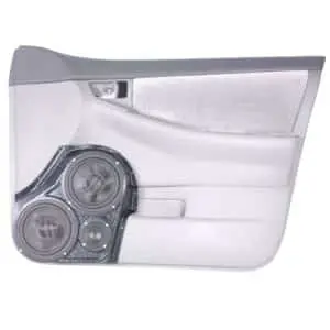 Front Door Custom Speaker Pods for the 2004-2008 Toyota Corolla to hold Dual 6.5 in and 3.5 in  speakers for car audio installation upgrade