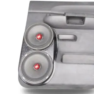 Rear Door Custom Speaker Pods for the 2007-2009 Chevrolet Silverado GMC Sierra to hold Dual 8.0 in speakers for car audio installation upgrade