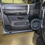 Front Door Custom Speaker Pods for the 2007-2009 Chevrolet Silverado GMC Sierra to hold 12.0 in speakers for car audio installation upgrade