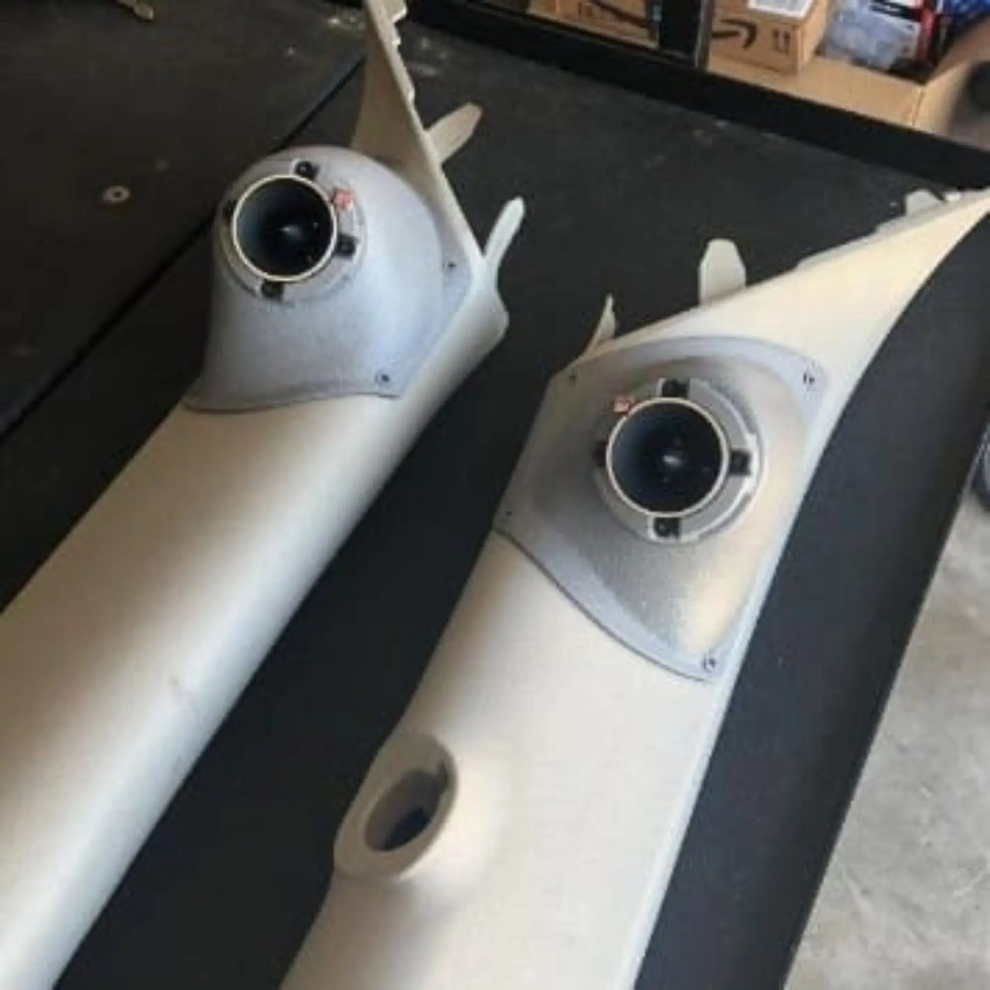 A-Pillar 2.0 in Speaker Pods for 2007-2009 Cadillac Escalade Chevrolet Avalanche Tahoe Silverado Suburban GMC Yukon Sierra A-Pillar Custom Speaker Pods for the 2007-2009 Cadillac Escalade Chevrolet Avalanche Tahoe Silverado Suburban GMC Yukon Sierra to hold 2.0 in speakers for car audio installation upgrade