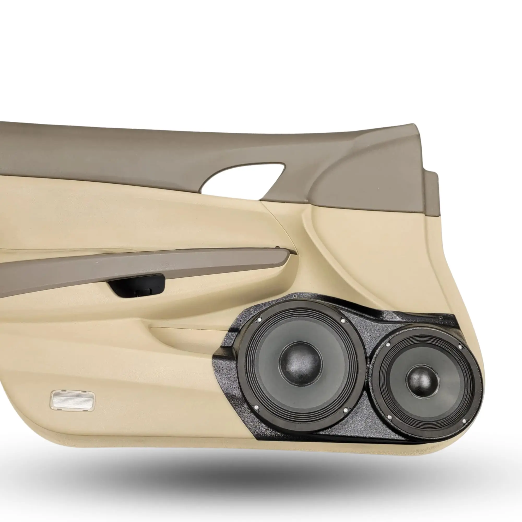 Front Door 8.0 in and 6.5 in Speaker Pods for 2008-2012 Honda Accord Front Door Custom Speaker Pods for the 2008-2012 Honda Accord to hold 8.0 in and 6.5 in speakers for car audio installation upgrade
