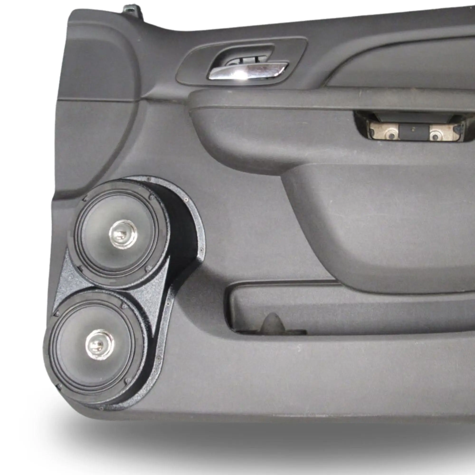 Front Door Dual 6.5 in Speaker Pods for 2007-2009 Cadillac Escalade Chevrolet Avalanche Tahoe Silverado Suburban GMC Yukon Sierra Front Door Custom Speaker Pods for the 2007-2009 Cadillac Escalade Chevrolet Avalanche Tahoe Silverado Suburban GMC Yukon Sierra to hold Dual 6.5 in speakers for car audio installation upgrade