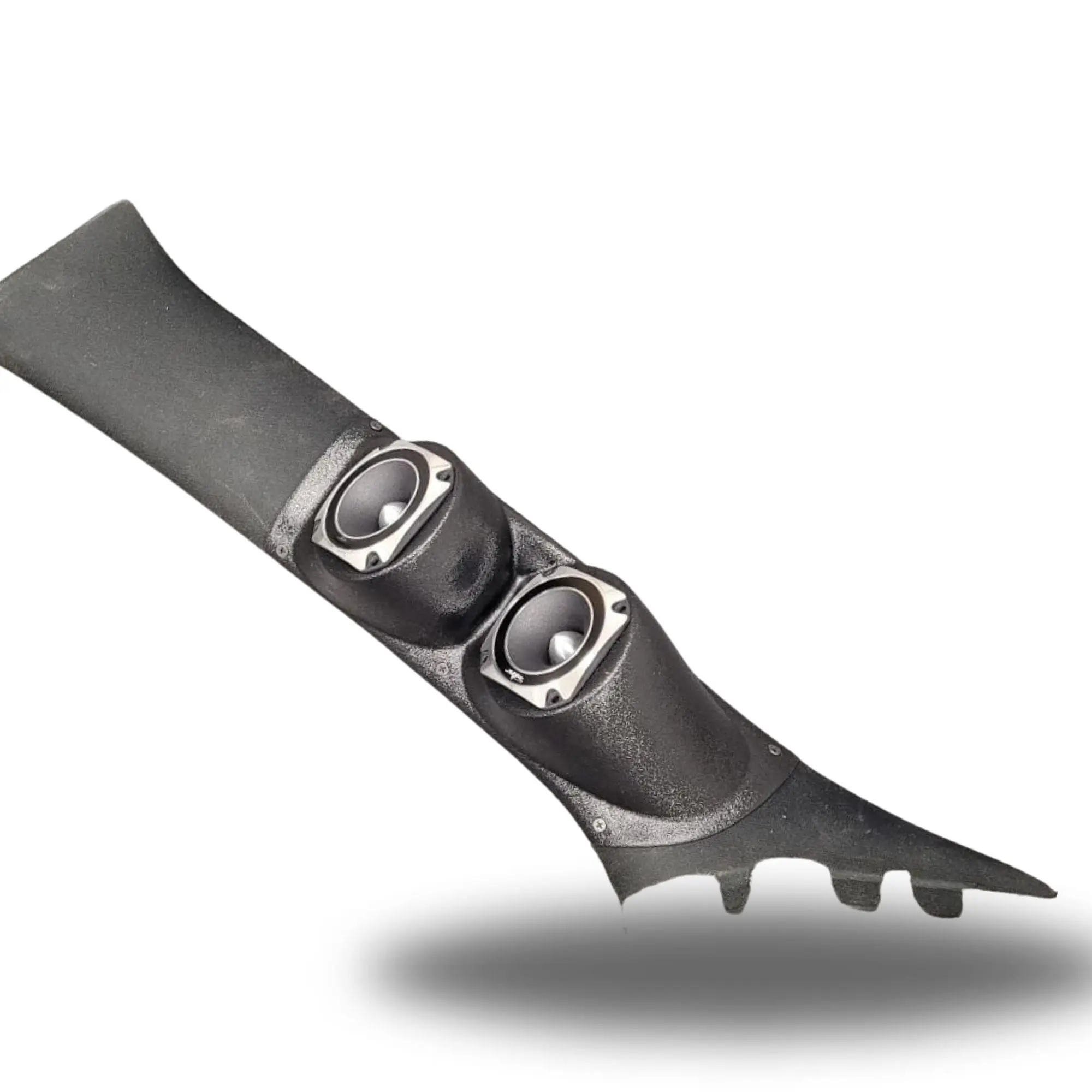 A-Pillar Dual 3.5 in Speaker Pods for 2011-2023 Chrysler 300C Dodge Charger A-Pillar Custom Speaker Pods for the 2011-2023 Chrysler 300C Dodge Charger to hold Dual 3.5 in speakers for car audio installation upgrade