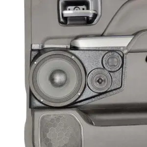 Rear Door Custom Speaker Pods for the 2014-2018 Chevrolet Silverado GMC Sierra to hold 8.0 in and 3.5 in and 2.0 in  speakers for car audio installation upgrade