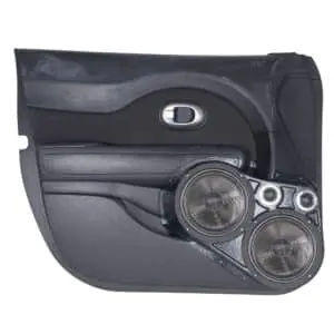 Front Door Custom Speaker Pods for the 2014-2019 Kia Soul to hold Dual 8.0 in and Dual 2.0 in  speakers for car audio installation upgrade