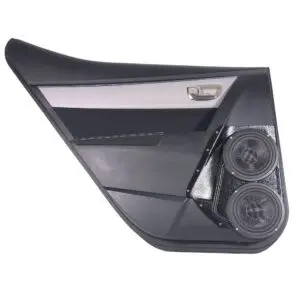 Rear Door Custom Speaker Pods for the 2014-2019 Toyota Corolla to hold Dual 6.5 in  speakers for car audio installation upgrade