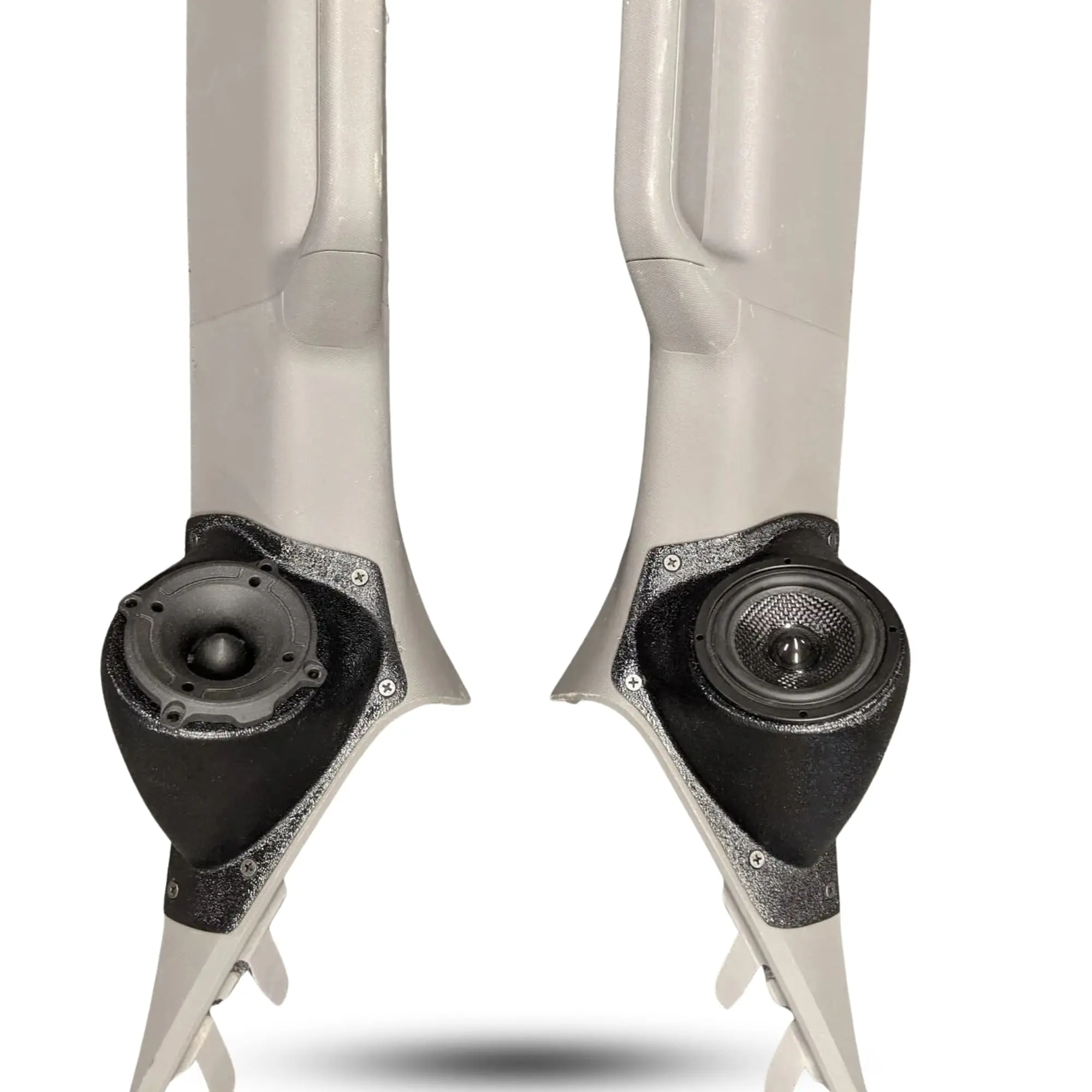 A-Pillar 3.5 in Speaker Pods for 2015-2020 Ford F-150 F-250F-350 A-Pillar Custom Speaker Pods for the 2015-2020 Ford F-150 F-250F-350 to hold 3.5 in speakers for car audio installation upgrade