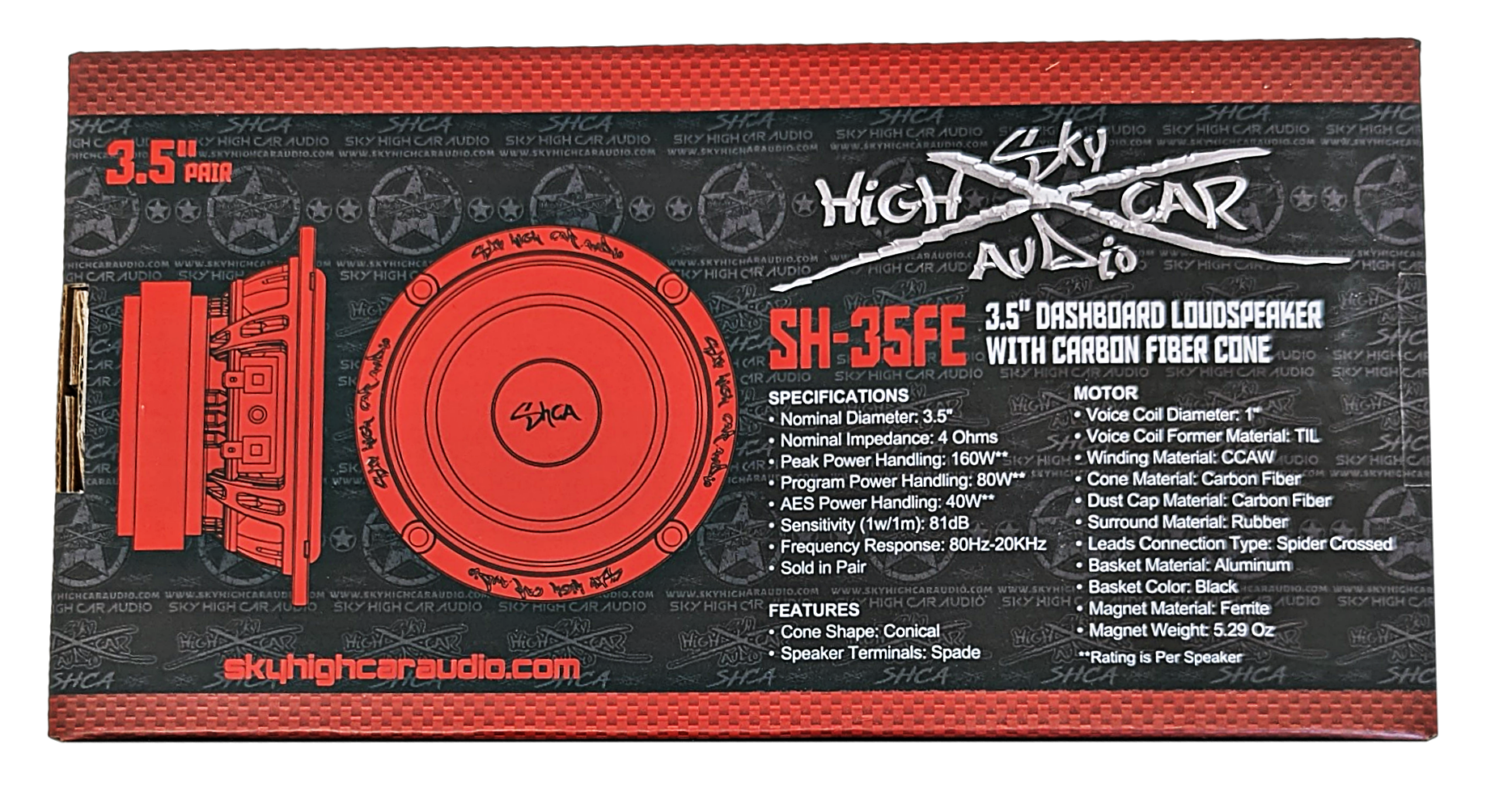 Sky High Car Audio SH-35FE 3.5" Loudspeaker with Carbon Fiber Cone (Pair) - Image 7