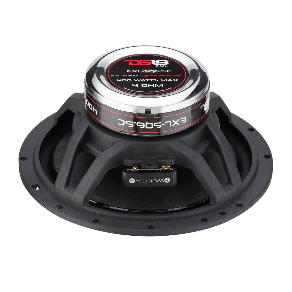 DS18 6.5 Inch 2-Way Component Speaker Set 400 Watts Max EXL-SQ6.5C 4 Ohm PRO-ZT6