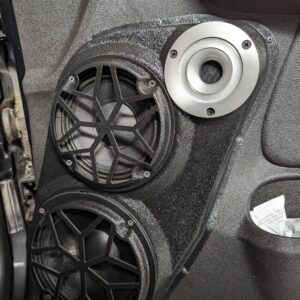 customer image Speaker Upgrade for the Front Door of your 2007-2009 Chevrolet Tahoe, Suburban, Avalanche, Silverado. GMC Yukon, Sierra. Cadillac Escalade. Easy installation of a 8", 6.5" Midranges plus a 3.5" Super Tweeter for the most powerful car stereo possible.