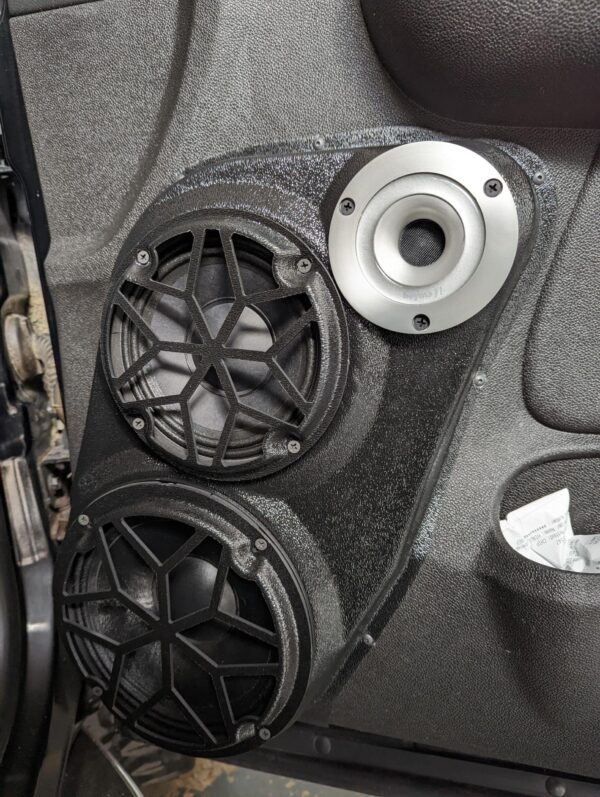 customer image Speaker Upgrade for the Front Door of your 2007-2009 Chevrolet Tahoe, Suburban, Avalanche, Silverado. GMC Yukon, Sierra. Cadillac Escalade. Easy installation of a 8", 6.5" Midranges plus a 3.5" Super Tweeter for the most powerful car stereo possible.