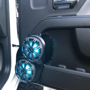 customer image Speaker Upgrade for the Front Door of your 2014-2018 Chevrolet Silverado, GMC Sierra. Easy installation of a Dual 6.5" Midrange for the most powerful car stereo possible.