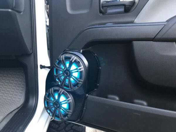 customer image Speaker Upgrade for the Front Door of your 2014-2018 Chevrolet Silverado, GMC Sierra. Easy installation of a Dual 6.5" Midrange for the most powerful car stereo possible.