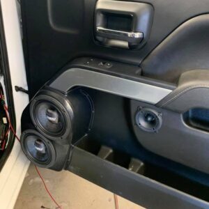 customer image Speaker Upgrade for the Front Door of your 2014-2018 Chevrolet Silverado, GMC Sierra. Easy installation of a Dual 6.5" Midrange for the most powerful car stereo possible.