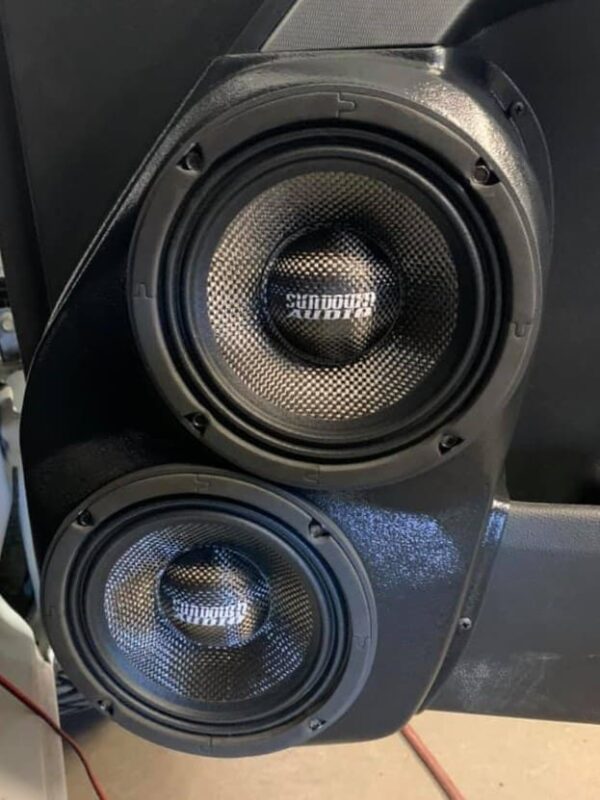 customer image Speaker Upgrade for the Front Door of your 2014-2018 Chevrolet Silverado, GMC Sierra. Easy installation of a Dual 6.5" Midrange for the most powerful car stereo possible.