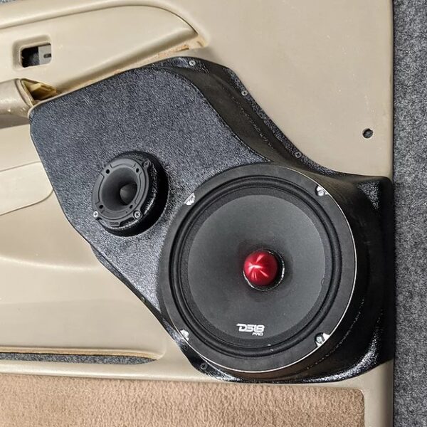 center ortho Speaker Upgrade for the Front Door of your 2000-2006 Chevrolet Tahoe, Suburban, Avalanche, Silverado. GMC Yukon, Sierra. Cadillac Escalade. Easy installation of a 8" Midrange and Tweeter for the most powerful car stereo possible.