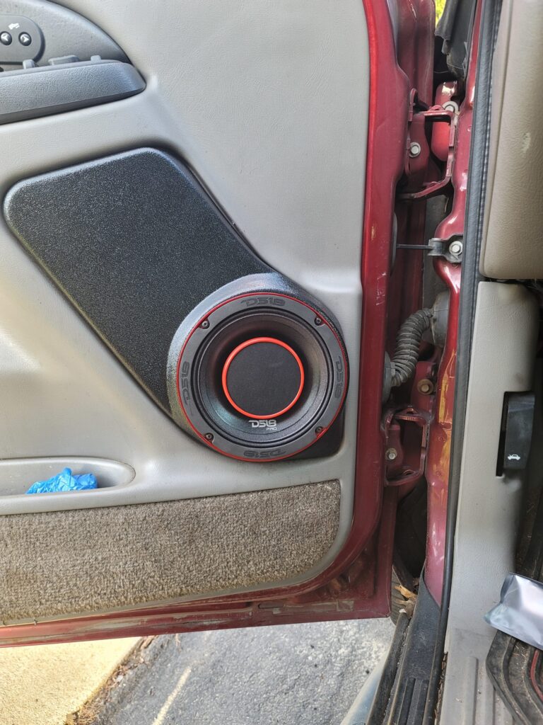 center ortho Speaker Upgrade for the Front Door of your 2000-2006 Chevrolet Tahoe, Suburban, Avalanche, Silverado. GMC Yukon, Sierra. Cadillac Escalade. Easy installation of a Single 6.5" Midrange for the most powerful car stereo possible.