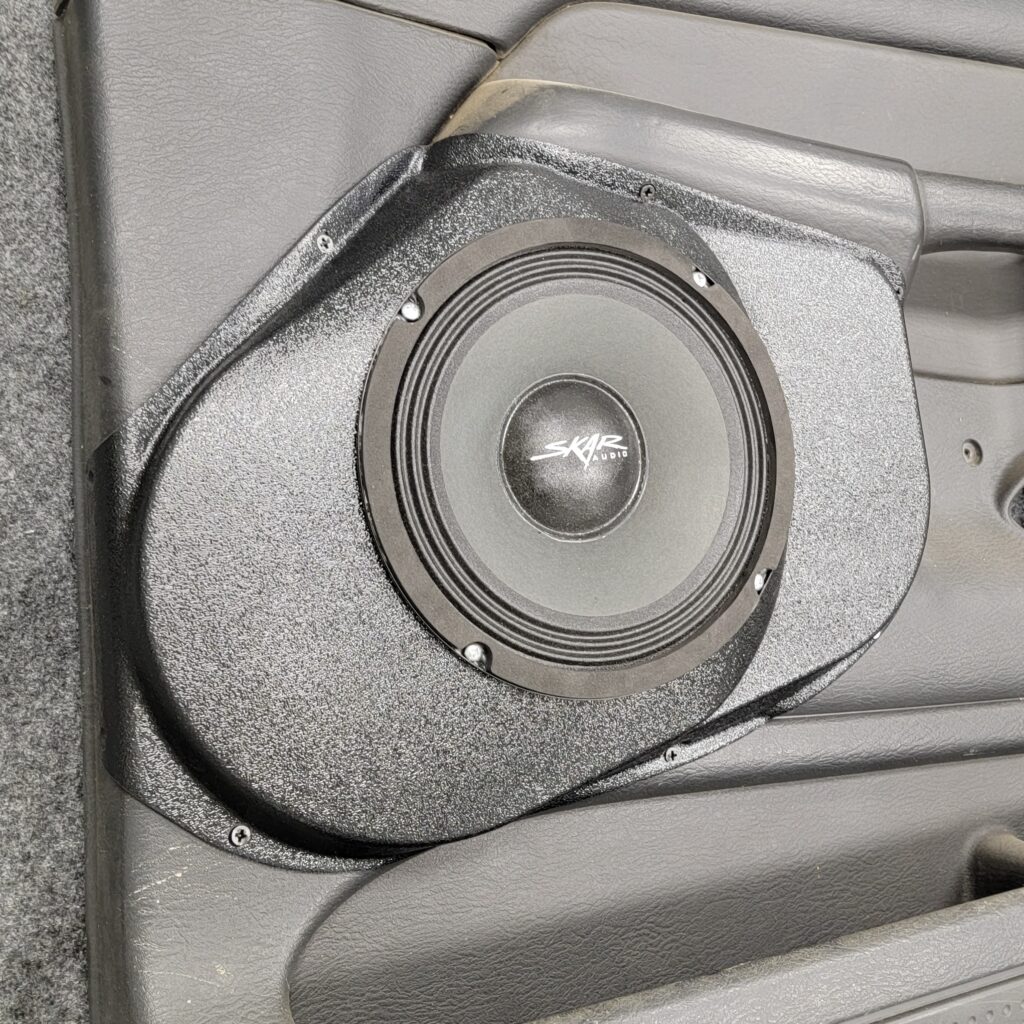 center ortho Speaker Upgrade for the Front Door of your 2002-2005 Dodge Ram. Easy installation of a Single 8" Midrange for the most powerful car stereo possible.