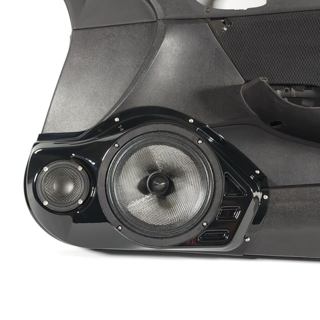 center ortho Speaker Upgrade for the Front Door of your 2006-2011 Honda Civic Coupe. Easy installation of a 8" and 3.5" Super Tweeter for the most powerful car stereo possible.