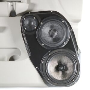 center ortho Speaker Upgrade for the Front Door of your 2007-2009 Chevrolet Silverado, GMC Sierra. Easy installation of a 8", 6.5" Midranges plus a 3.5" Super Tweeter for the most powerful car stereo possible.