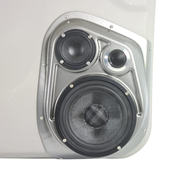 center ortho Speaker Upgrade for the Front Door of your 2007-2009 Chevrolet Silverado, GMC Sierra. Easy installation of a 6.5" Three Way Speaker System for the most powerful car stereo possible.