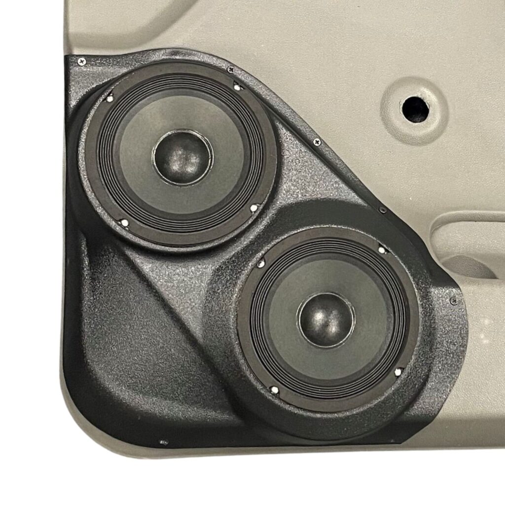 center ortho Speaker Upgrade for the Front Door of your 2007-2009 Chevrolet Silverado, GMC Sierra. Easy installation of a Dual 6.5" Midrange for the most powerful car stereo possible.