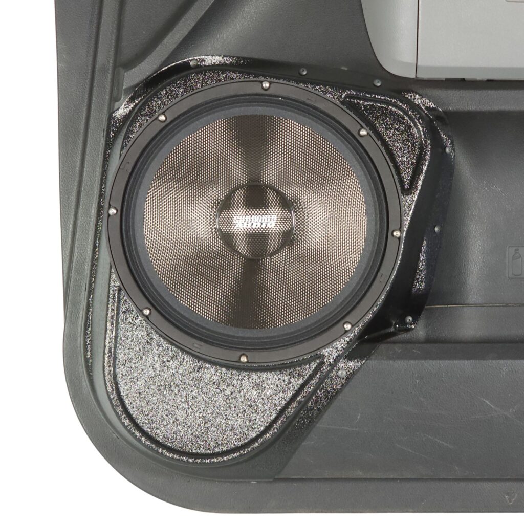 center ortho Speaker Upgrade for the Front Door of your 2007-2013 Toyota Tundra. Easy installation of a Single 10" Midrange for the most powerful car stereo possible.