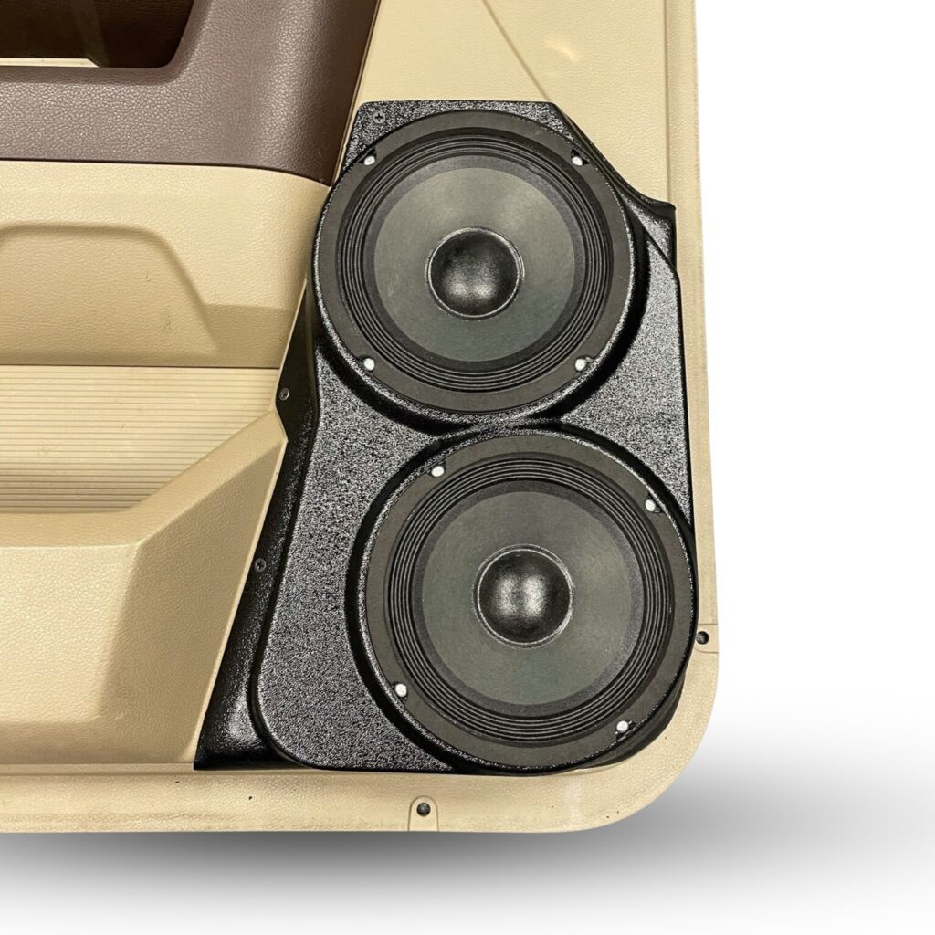 center ortho Speaker Upgrade for the Front Door of your 2009-2018 Dodge Ram 1500, 2500. 2019-2024 Dodge Ram 2500, 1500 Classic. Easy installation of a Dual 6.5" Midrange for the most powerful car stereo possible.