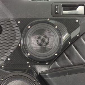 center ortho Speaker Upgrade for the Front Door of your 2010-2014 Ford Mustang. Easy installation of a Single 6.5" Midrange for the most powerful car stereo possible.