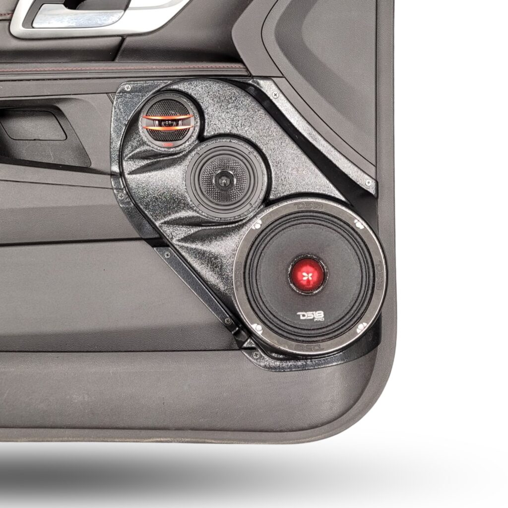 center ortho Speaker Upgrade for the Front Door of your 2010-2017 Chevrolet Equinox, GMC Terrain. Easy installation of a 6.5" Three Way Speaker System for the most powerful car stereo possible.