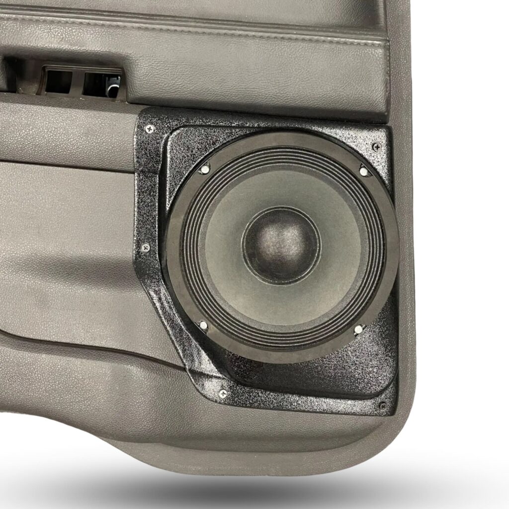 center ortho Speaker Upgrade for the Rear Door of your 2011-2015 Ford Explorer. Easy installation of a Single 8" Midrange for the most powerful car stereo possible.