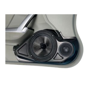 center ortho Speaker Upgrade for the Front Door of your 2012-2015 Honda Civic Coupe. Easy installation of a 8" and 3.5" Super Tweeter for the most powerful car stereo possible.