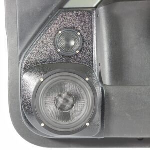 center ortho Speaker Upgrade for the Front Door of your 2014-2018 Chevrolet Silverado, GMC Sierra. Easy installation of a 6.5" and 3.5" Midrange or Tweeter for the most powerful car stereo possible.