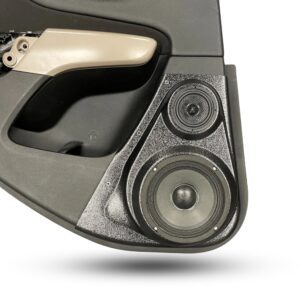 center ortho Speaker Upgrade for the Rear Door of your 2014-2023 Jeep Cherokee. Easy installation of a 6.5" and 3.5" Midrange or Tweeter for the most powerful car stereo possible.