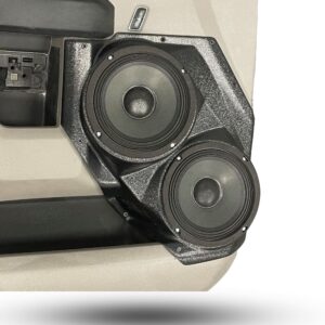 center ortho Speaker Upgrade for the Front Door of your 2017-2020 Ford F250, F350. Easy installation of a Dual 6.5" Midrange for the most powerful car stereo possible.