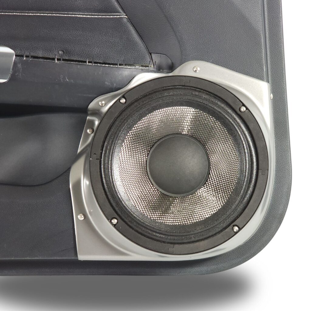 center ortho Speaker Upgrade for the Front Door of your 2015-2023 Ford Mustang. Easy installation of a Single 8" Midrange for the most powerful car stereo possible.