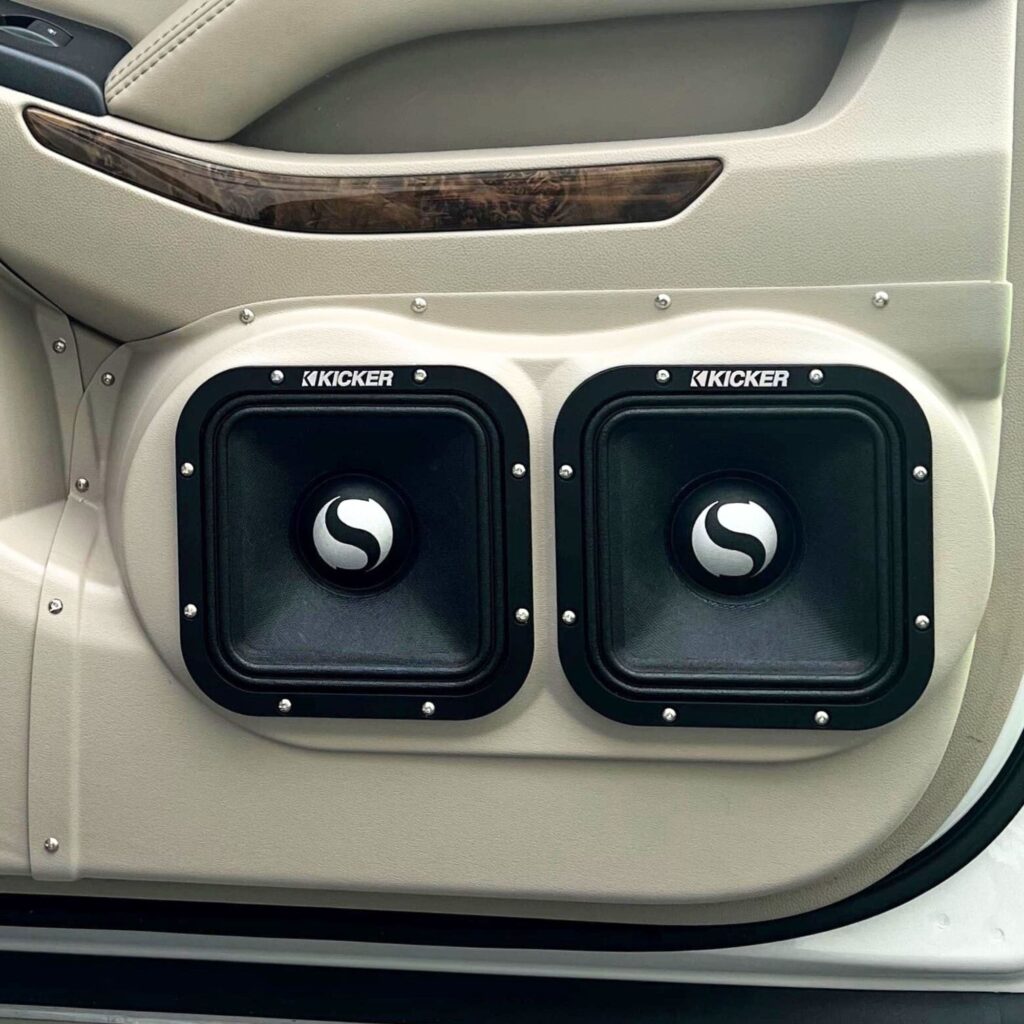 center ortho Speaker Upgrade for the Rear Door of your 2015-2020 Chevrolet Tahoe, Suburban, GMC Yukon. Easy installation of a Dual 7" Square Midrange for the most powerful car stereo possible.