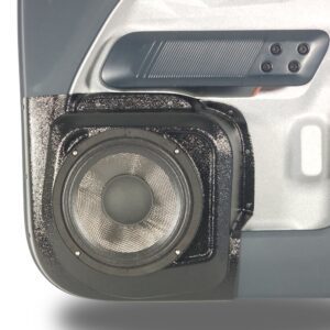 center ortho Speaker Upgrade for the Front Door of your 2022-2024 Ford Maverick. Easy installation of a Single 8" Midrange for the most powerful car stereo possible.