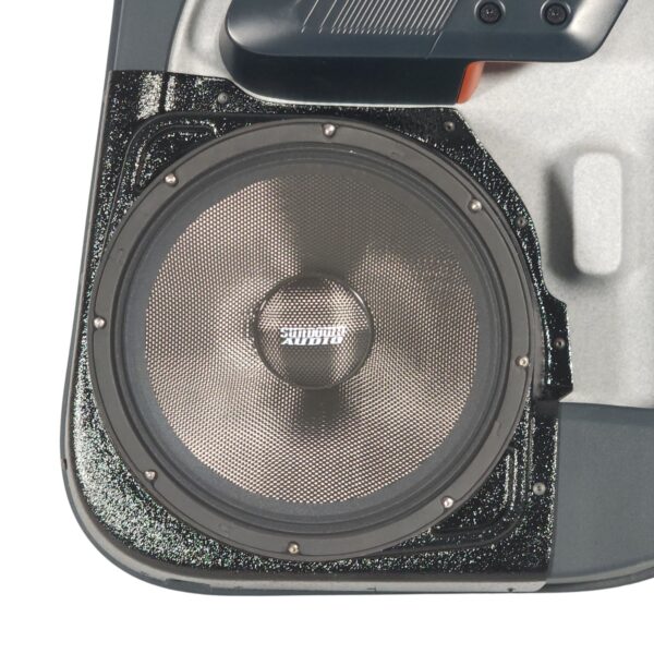 center ortho Speaker Upgrade for the Rear Door of your 2022-2024 Ford Maverick. Easy installation of a Single 10" Midrange for the most powerful car stereo possible.