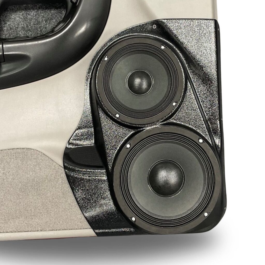 center ortho Speaker Upgrade for the Front Door of your 1998-2012 Ford Ranger, Mazda B-series. Easy installation of a 8" and 6.5" Midrange for the most powerful car stereo possible.