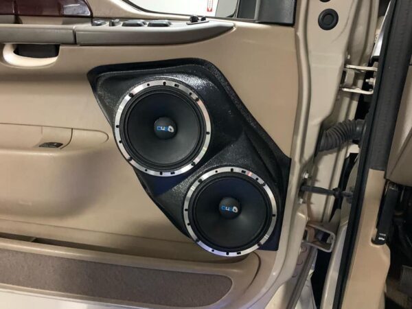 center ortho Speaker Upgrade for the Front Door of your 1999-2007 Ford F250, F350, Excursion. Easy installation of a Dual 6.5" Midrange for the most powerful car stereo possible.