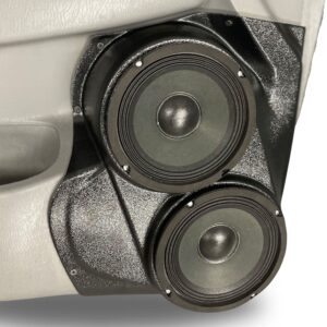 left 2 Speaker Upgrade for the Front Door of your 2009-2015 Toyota Tacoma. Easy installation of a Dual 6.5" Midrange for the most powerful car stereo possible.