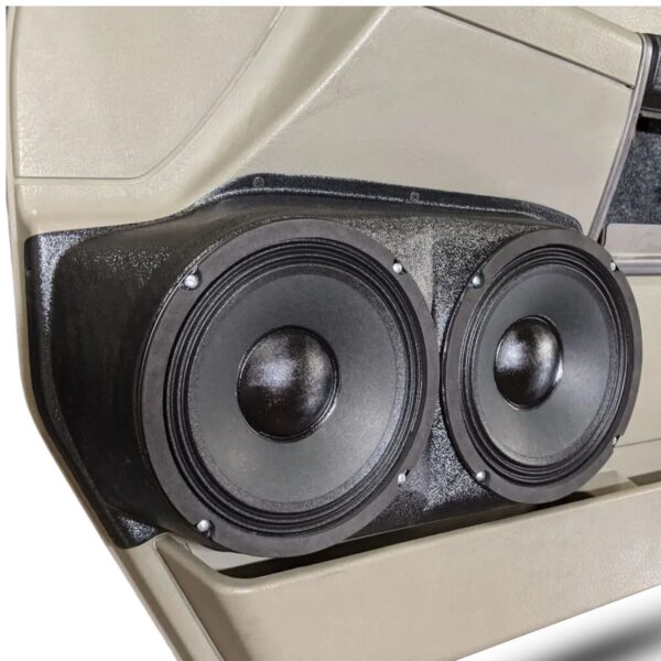 left 3 Speaker Upgrade for the Front Door of your 2004-2007 Hummer H2. Easy installation of a Dual 8" Midrange for the most powerful car stereo possible.