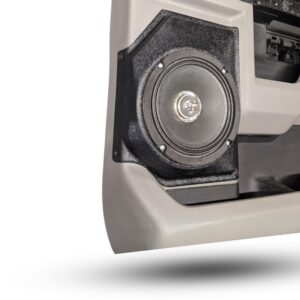 left 3 Speaker Upgrade for the Rear Door of your 2017-2020 Ford F250, F350. Easy installation of a Single 6.5" Midrange for the most powerful car stereo possible.