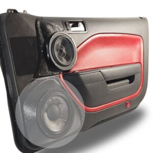 left full Speaker Upgrade for the Front Door of your 2005-2009 Ford Mustang. Easy installation of a Single 6.5" Midrange for the most powerful car stereo possible.