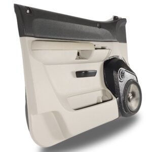 left full Speaker Upgrade for the Front Door of your 2007-2009 Chevrolet Silverado, GMC Sierra. Easy installation of a 10" and 3.5" Super Tweeter for the most powerful car stereo possible.