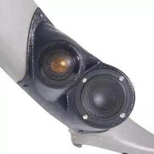 A-Pillar Custom Speaker Pods for the 2000-2006 Cadillac Escalade Chevrolet Avalanche Silverado Tahoe Suburban GMC Sierra Yukon to hold 3.5 in and 2.0 in speakers for car audio installation upgrade